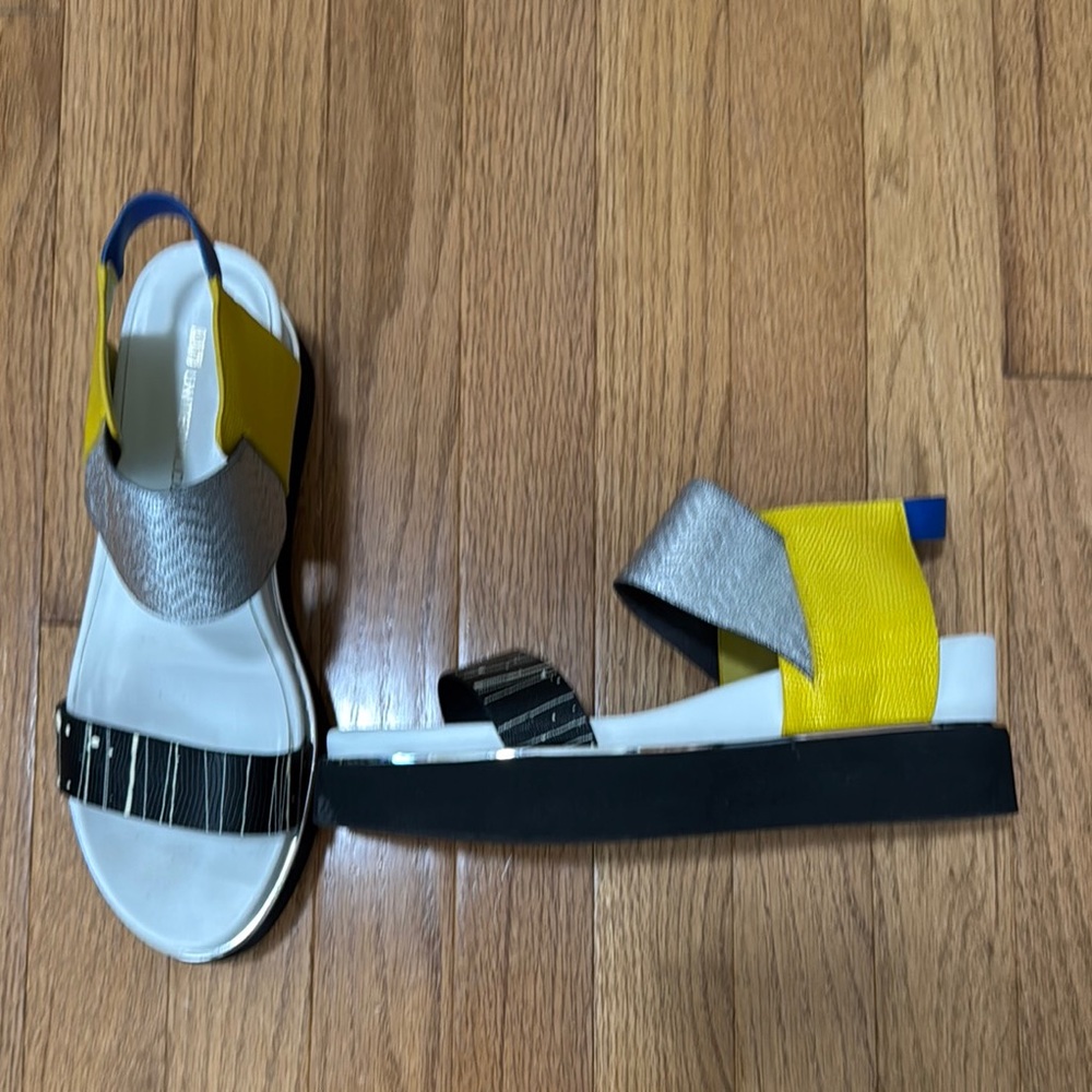 United Nude Rico Yellow Silver and Black Sandals Size 9 US/40 EU
